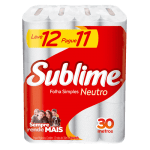 papel higienico sublime f. simples 12 rolos